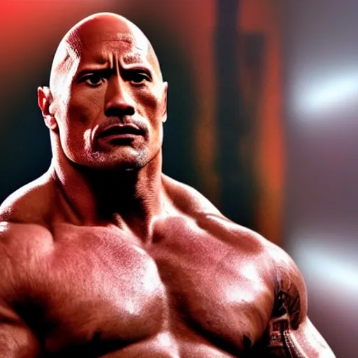 Image similar to Dwayne Johnson as Kane big red machine