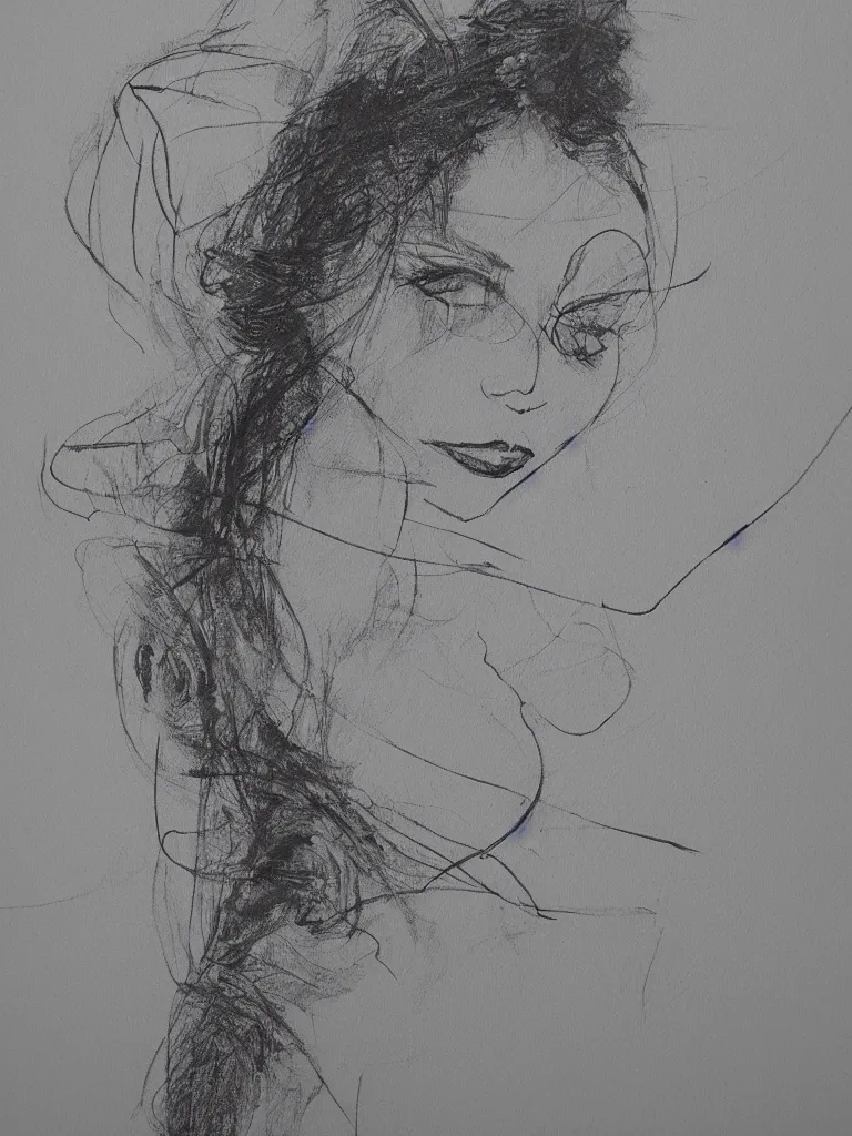 Poppy sketch with one stroke on Craiyon
