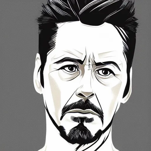 Image similar to concept art of tony stark, vector art, by cristiano siqueira, brush hard, highly detailed, artstation, high quality