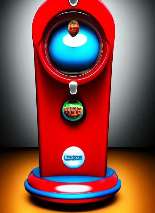 Image similar to hyper realistic award winng 8 k realistic photograph of a futuristic gumball machine