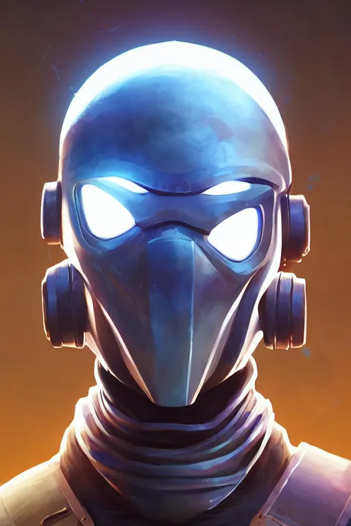 Image similar to epic mask helmet robot ninja portrait stylized as fornite style game design fanart by concept artist gervasio canda, behance hd by jesper ejsing, by rhads, makoto shinkai and lois van baarle, ilya kuvshinov, rossdraws global illumination radiating a glowing aura global illumination ray tracing hdr render in unreal engine 5