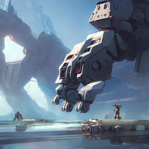 Image similar to hero world mechwarrior, behance hd by jesper ejsing, by rhads, makoto shinkai and lois van baarle, ilya kuvshinov, rossdraws global illumination