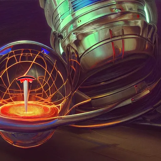 Image similar to Tesla-Coil, super highly detailed, professional digital painting, artstation, concept art, smooth, sharp focus, no blur, no dof, extreme illustration, Unreal Engine 5, Photorealism, HD quality, 8k resolution, cinema 4d, 3D, beautiful, cinematic, art by artgerm and greg rutkowski and alphonse mucha and loish and WLOP