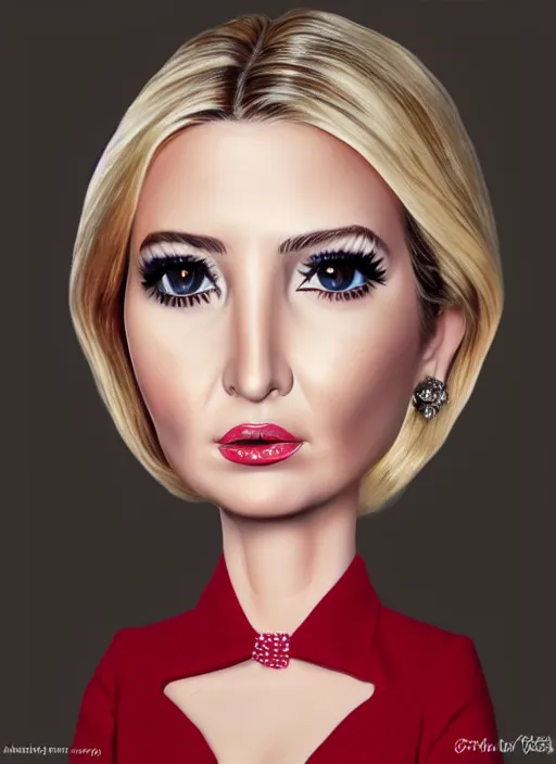 Image similar to ivanka trump as a mark ryden doll, detailed digital art, trending on Artstation