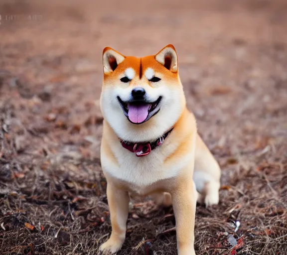 Prompt: a portrait of shiba inu with a mushroom cap growing on its head. intricate. lifelike. soft light. sony a 7 r iv 5 5 mm. cinematic post - processing