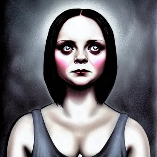 Prompt: christina ricci in the style of mark ryden