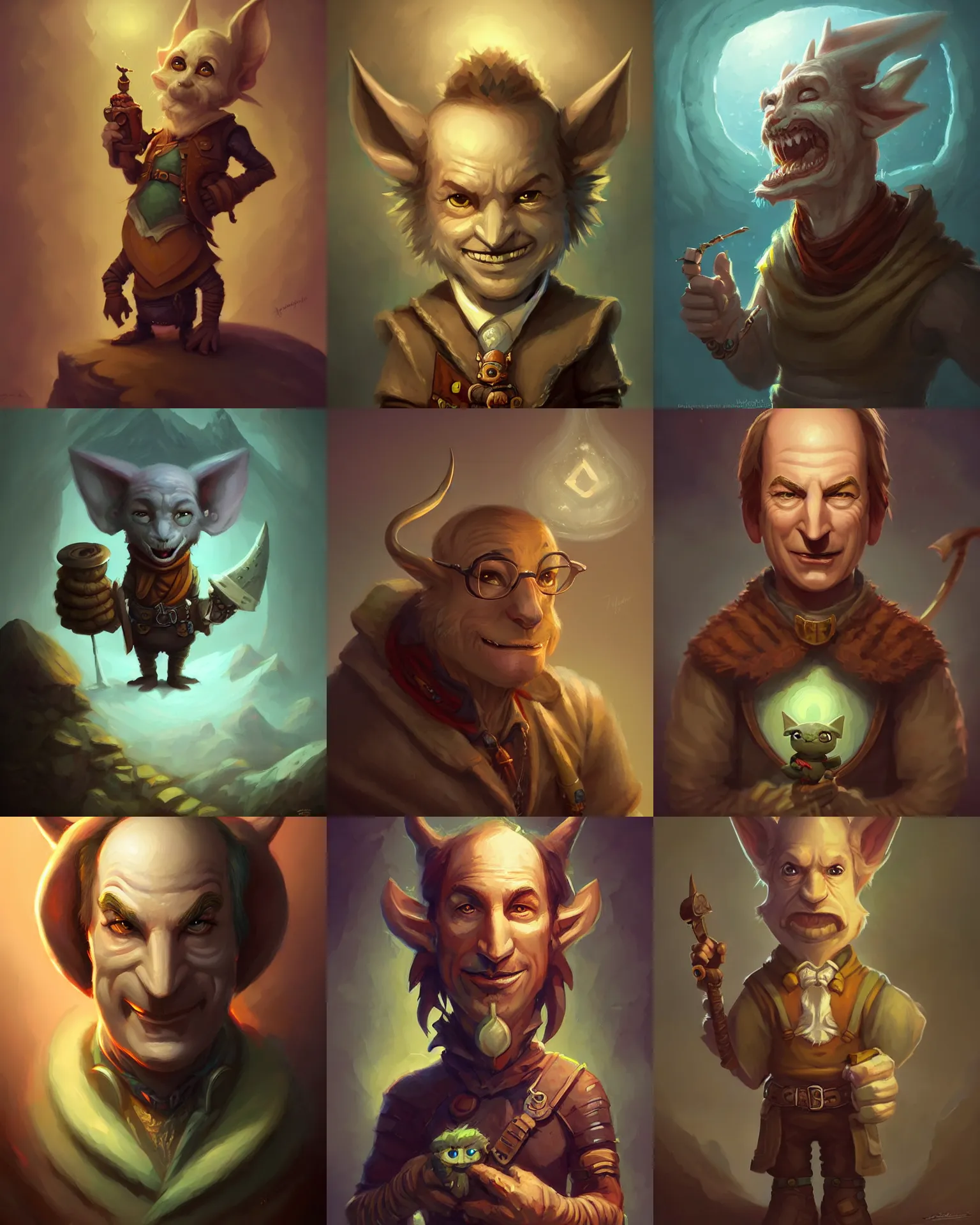 Prompt: cute little anthropomorphic bob odenkirk cute and adorable, pretty, beautiful, dnd character art portrait, matte fantasy painting, deviantart artstation, by jason felix by steve argyle by tyler jacobson by peter mohrbacher, cinema