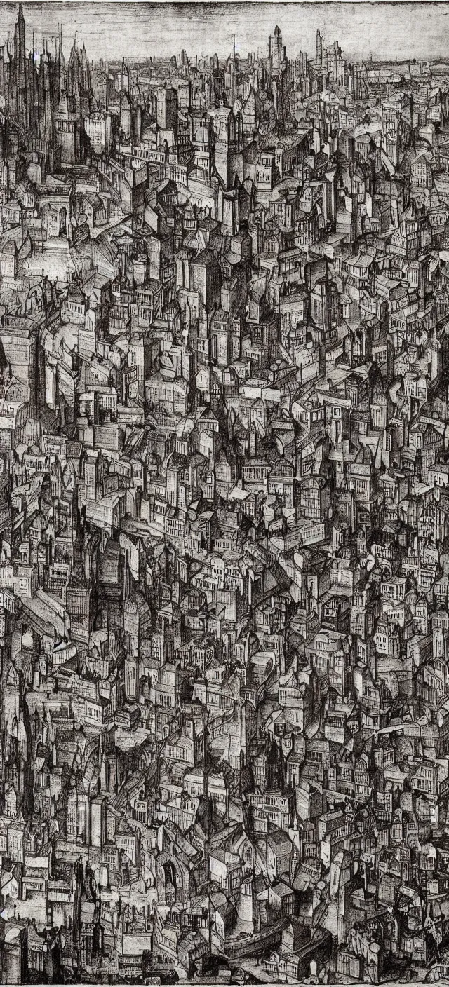 Prompt: a cityscape by albrecht durer