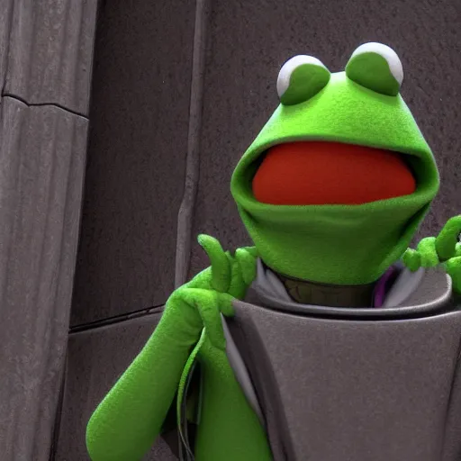 Kermit the Frog jedi robes, he's chilling inside the | Stable Diffusion ...