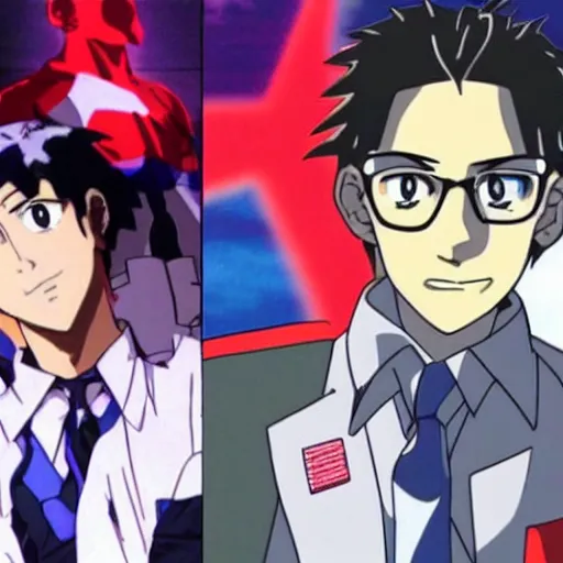 Prompt: hunter biden in neon genesis evangelion