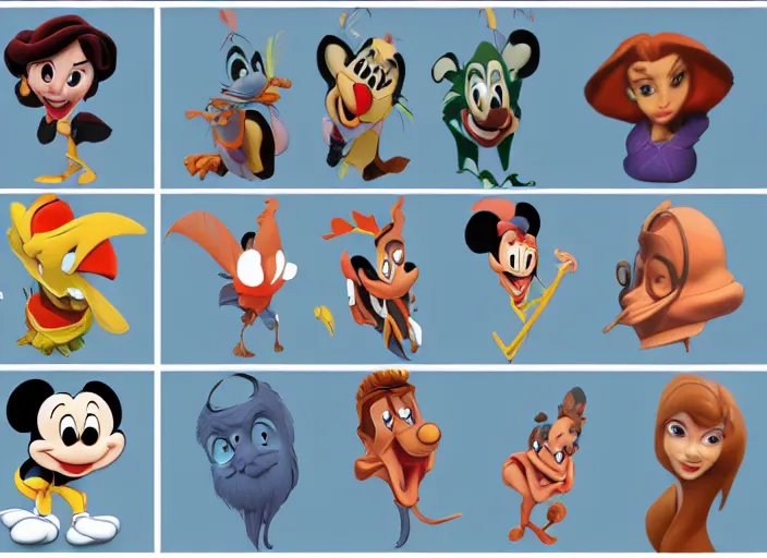 Image similar to disney character design pipeline test