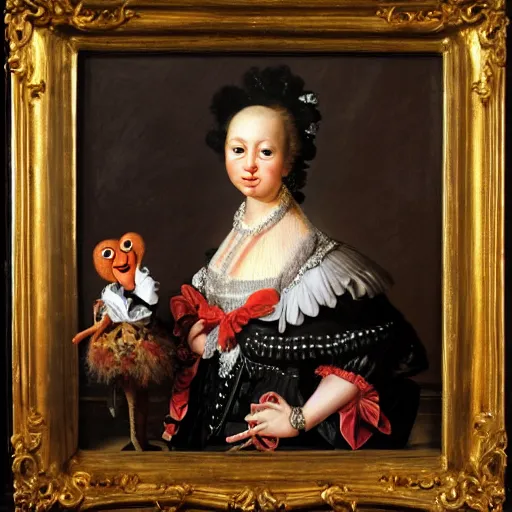 Image similar to baroque portrait of a muppet.