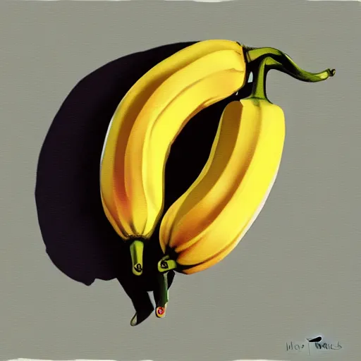 Image similar to A Banana, art by Nathan Fowkes , art station, colorkey scene,