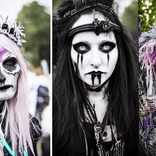 Image similar to portraits from a goth festival