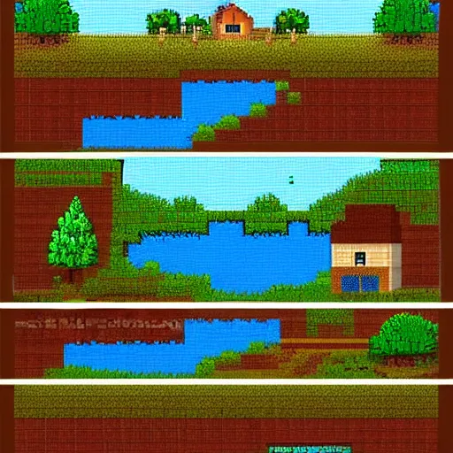 Prompt: A cozy little house by the lake, pixel art, by 1041uuu--n 4