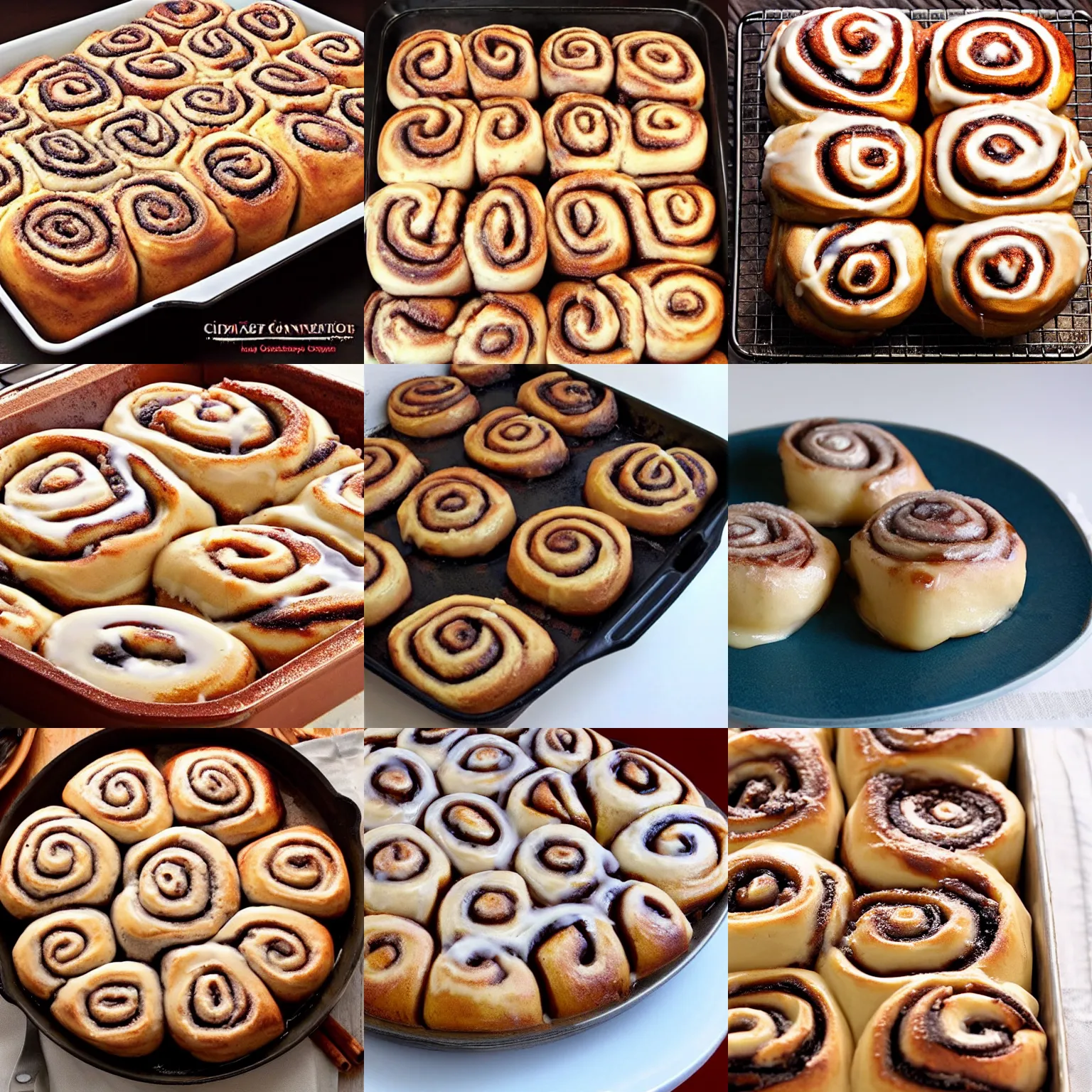 Prompt: <picture quality=hd+ mode='attention grabbing'>delicious steaming cinnamon rolls</picture>