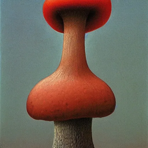 Prompt: mushroom man painted by zdzisław beksinski