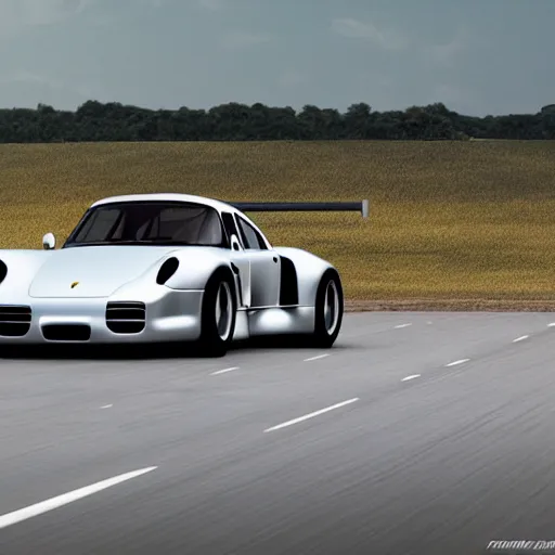 Prompt: porsche 959 from the future. hypercar. photo realistic 35mm Khyzyl Saleem