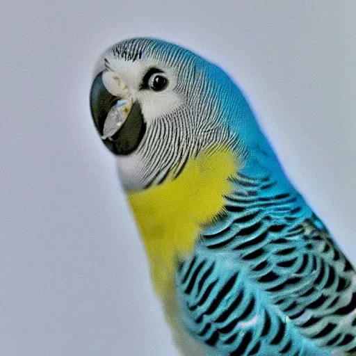 Prompt: a budgie melting