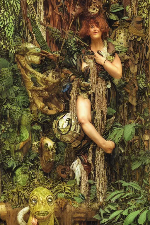 Prompt: a squonk in an alien jungle by lawrence alma tadema and rick berry and norman rockwell and jason fabok and greg staples and nc wyeth