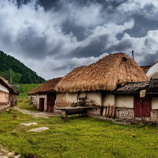 Prompt: a romanian village, 4 k photography, very detailed, photo realistic, cinematic