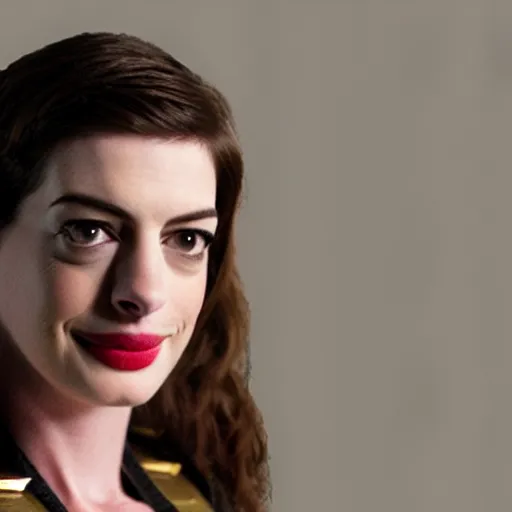 Prompt: Anne Hathaway as captain america