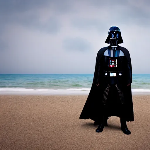 Image similar to darth vader on the beach