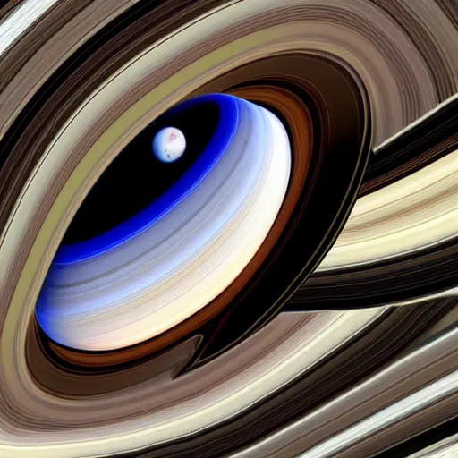 Prompt: Spaceship looks back at Saturn in colorful space