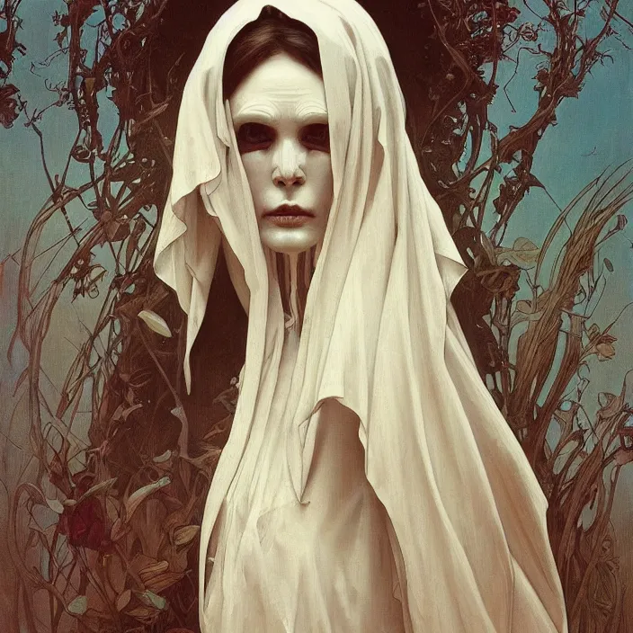 Prompt: A beautiful painting of A Skeleton Nun by Ross Tran!!! and alphonse mucha and greg rutkowski! and Gustave Doré!! and Zdzisław Beksiński!,In style of Impressionism.Symmetry.Highly detailed face.Fantasy,smooth,hyper detailed,sharp focus,Soft light.trending on artstation.oil on canvas