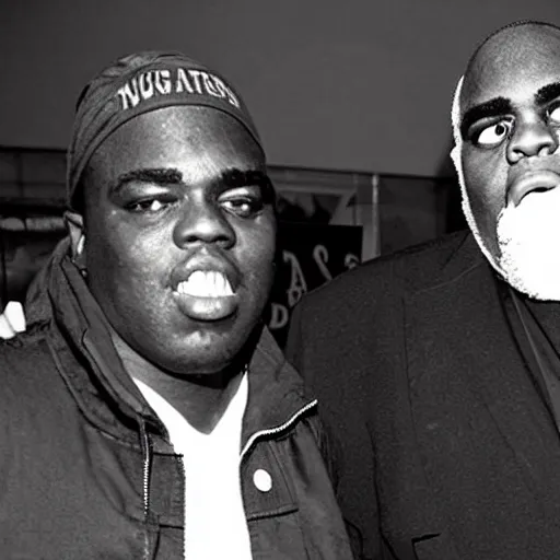 Prompt: Tupac and Notorious BIG as old men