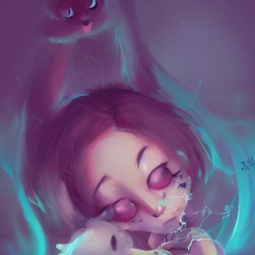 Prompt: a beautiful illustration of a cute and adorable spider dreaming. by marc poole and ross tran, artstation hd 4k