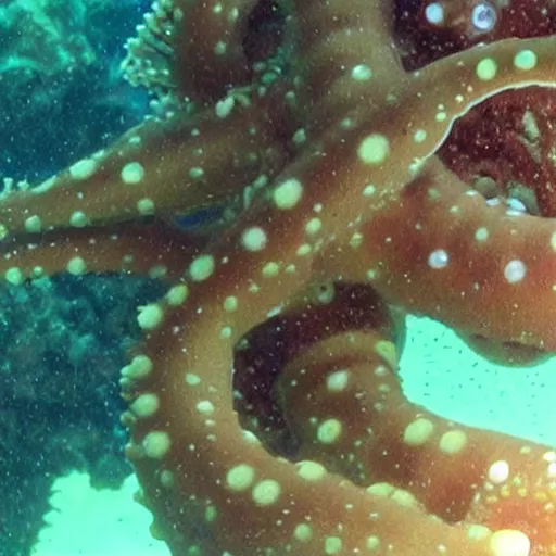 Image similar to underwater rov footage, long tentacle octopus squid tentacles