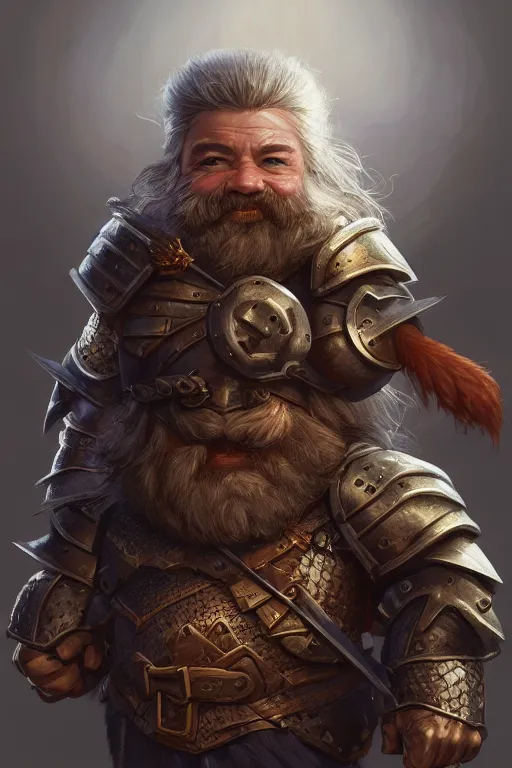 Dwarf Knight Portrait, Highly Detailed, D & D, | Stable Diffusion