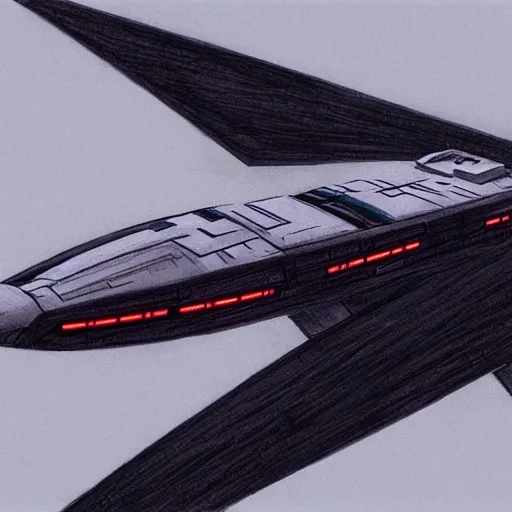 Prompt: a concept art for a star wars spaceship,cinematic, in the style of Ralph McQuarrie