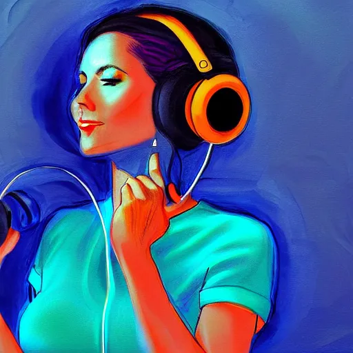 Image similar to a beautiful woman with headphones dancing by hed kandi