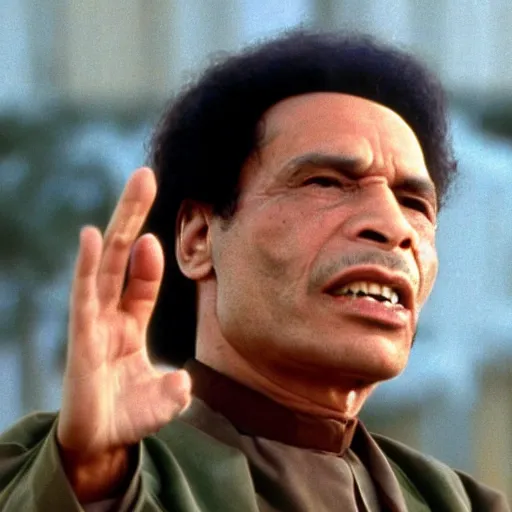 Prompt: A still of Muammar Gaddafi in Full House (1987)