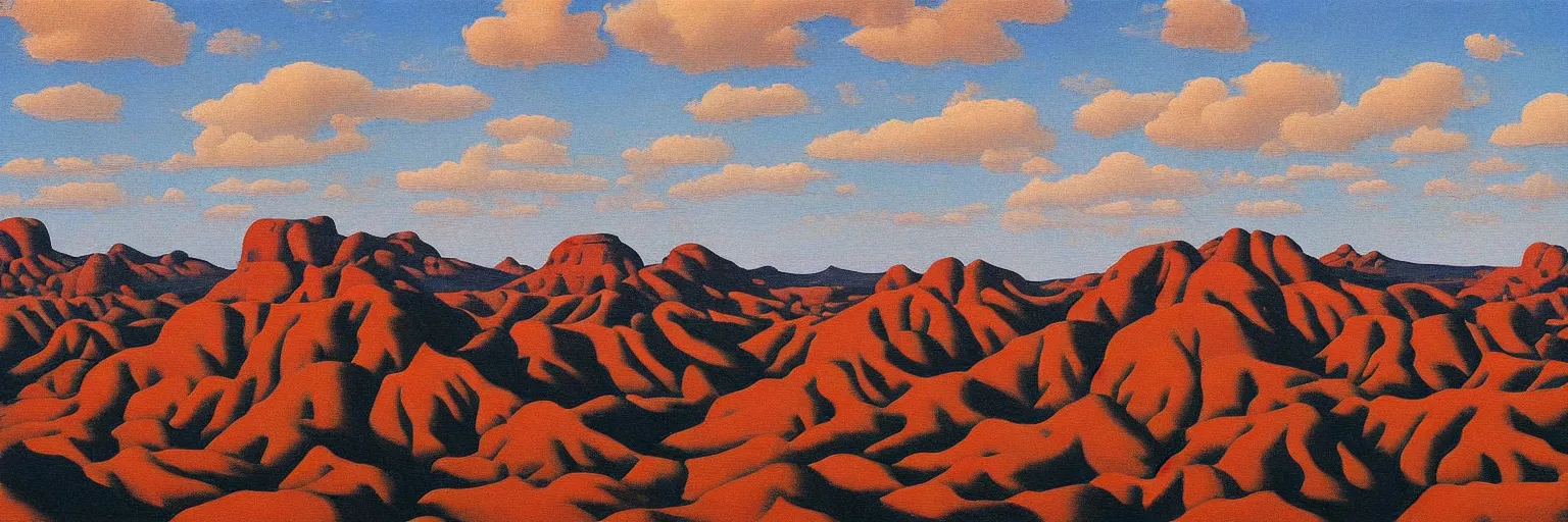 Image similar to arizona painted desert painting magritte