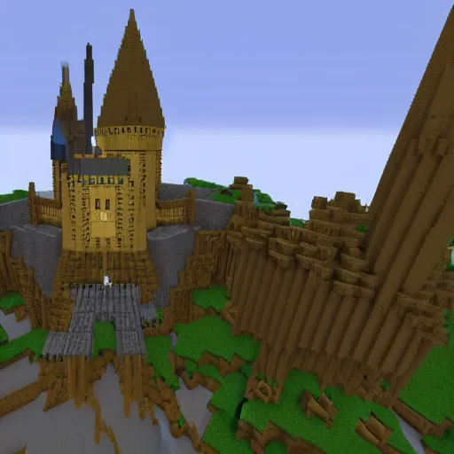 Image similar to Hogwarts castle, trending Minecraft build