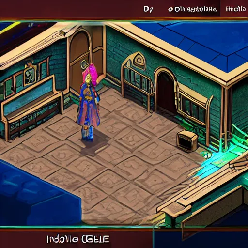 Prompt: a cel-shaded isometric in-game screenshot of Adele in Hades