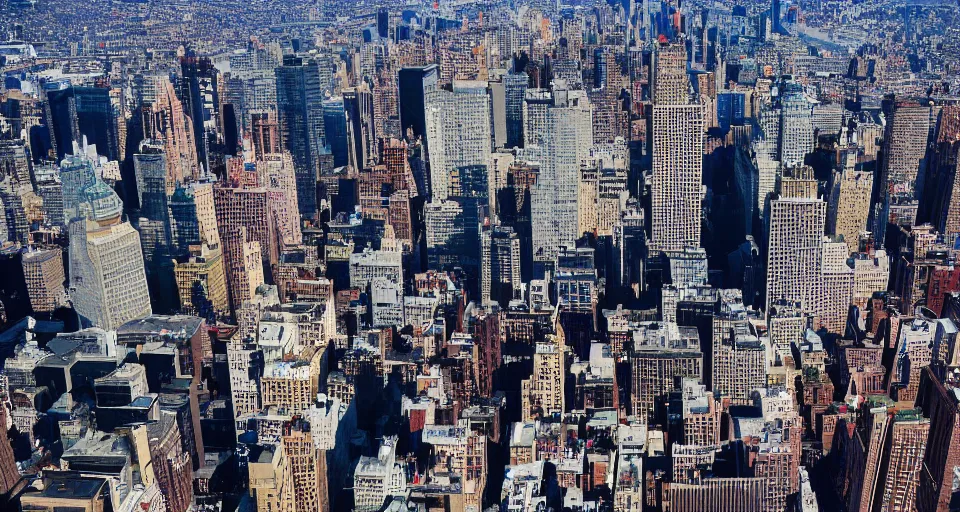 Prompt: aerial photography city new york