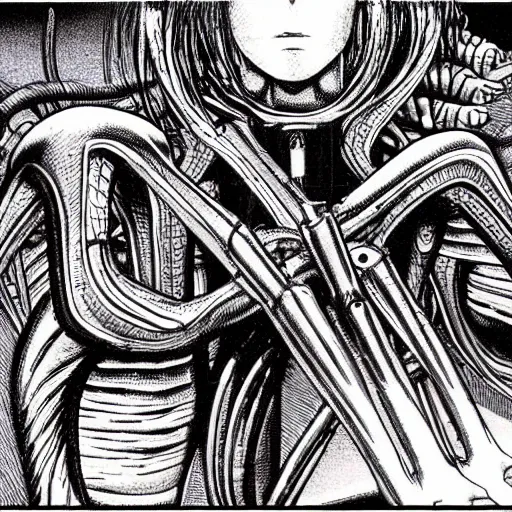 Image similar to H.R Giger seinen manga 🚲🚲🚲 🌞!!!!