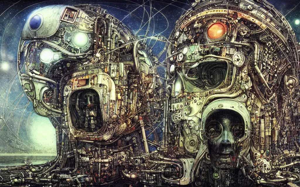 Image similar to a techno - spirit futurist cybernetic ecosystem, future perfect, award winning digital art by santiago caruso and alan bean, sharp bright colors