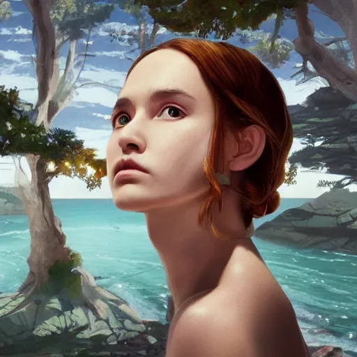 Image similar to a beautiful scenic painting by artgerm and wlop and wes anderson and spike jonze