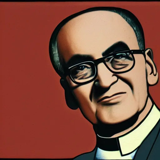 Prompt: archbishop romero in rotoscope