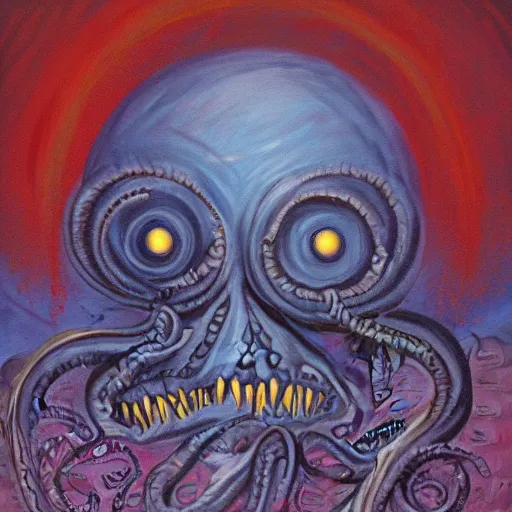 Image similar to painting of a lovecraftian horror