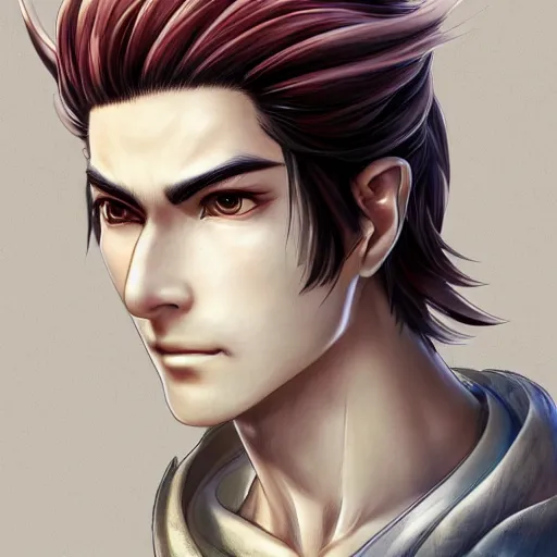 Image similar to an immortal xianxia cultivator with long blye hair as an absurdly handsome, elegant, young anime man, ultrafine hyperrealistic detailed face illustration by kim jung gi, irakli nadar, intricate linework, sharp focus, bright colors, matte, gujian, final fantasy, unreal engine highly rendered, global illumination, radiant light, intricate environment