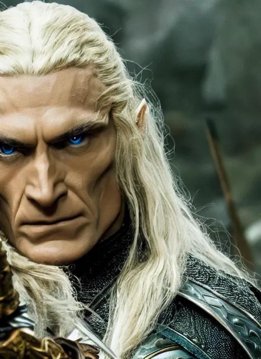 Image similar to movie still of skeletor as legolas in lord of the rings, 8 k, hd