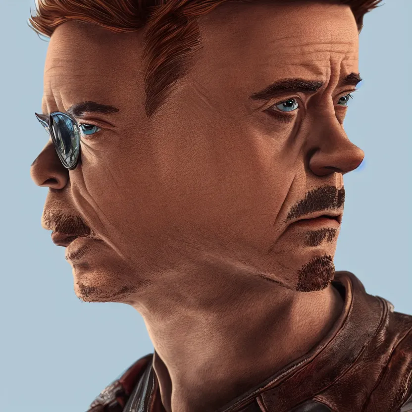 Image similar to brownies depicting robert downey jr., very detailed texture, realistic shaded lighting, studio quality, digital art, dynamic background, unreal engine 5 rendered, octane rendered, pinnacle studio, naturel, trending on artstation, art style by ian sprigger