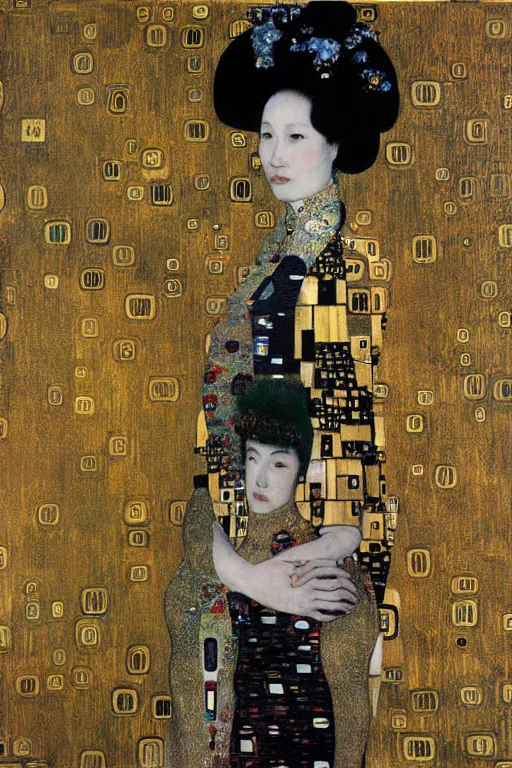 Prompt: Shanghai by Gustav Klimt