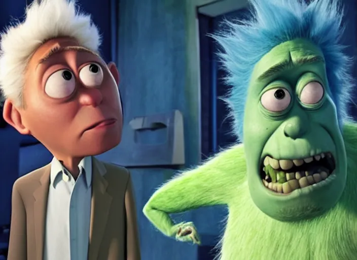 Image similar to film still of james p. sullivan as rick sanchez in the monsters inc movie 4 k,,,,,,,,,,,,,,,,,,,,,,,,,,,,,,,,,,,,,,,,,,,,,,,, rick and morty